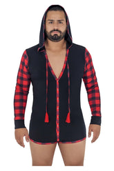CandyMan 99575X Kapuzenpullover-Bodysuit, Farbe Schwarz